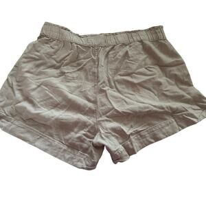 Blank NYC Women's Beige Linen Blended Elastic Waist Paperbag Shorts Size Large